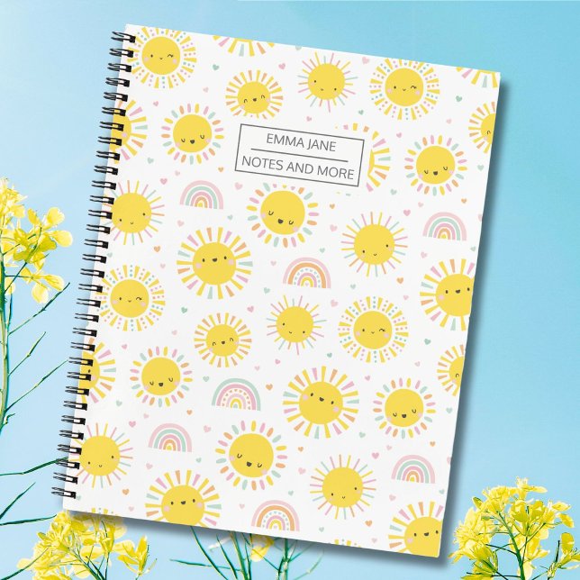 Cute Rainbows, sunshine and hearts pastel Notebook (Creator Uploaded)