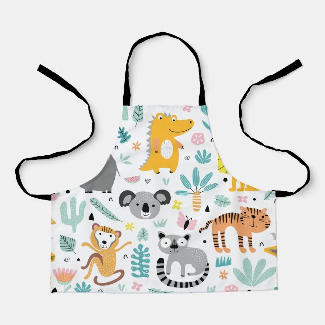 Cute rainforest Animals Apron (Front)