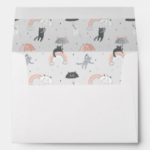 Cute Raining Cats Pattern Envelope