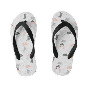 Cute Raining Cats Pattern Kid's Thongs