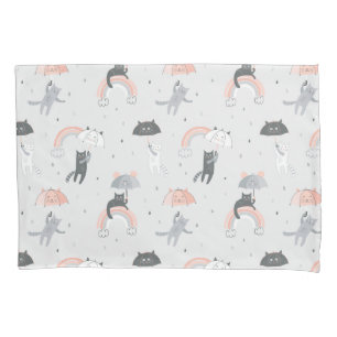 Cute Raining Cats Pattern Pillowcase