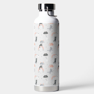 Cute Raining Cats Pattern Water Bottle