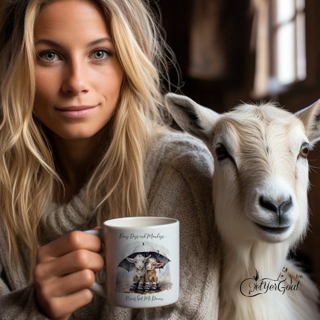 Cute Rainy Day Goats Coffee Mug (Creator Uploaded)