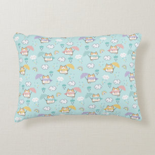 Cute Rainy Day Pattern Accent Pillow