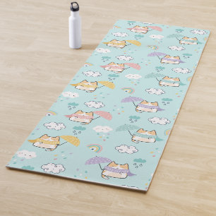Cute Rainy Day Pattern Yoga Mat