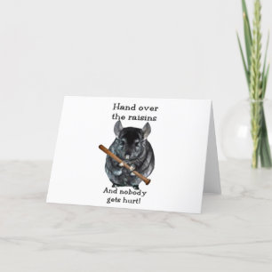 Cute Raisin Mean Chinchilla Holiday Card