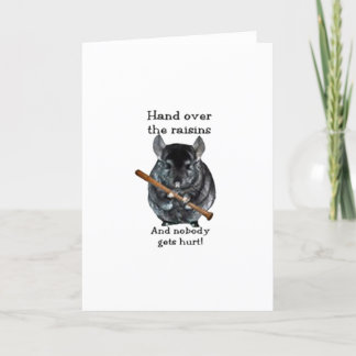 Cute Raisin Mean Chinchilla Holiday Card