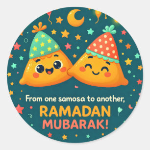 Cute Ramadan Mubarak  Classic Round Sticker