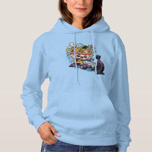 Cute Ramen Bowl Rowing Machine Cartoon Fitness Hoodie