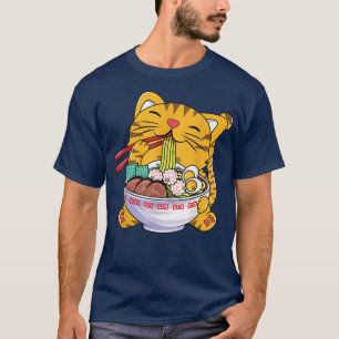 Cute Ramen Cat Anime Bowl Kawaii Neko Japanese Tee
