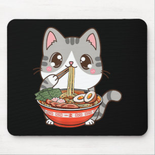 Cute Ramen Cat Kawaii Anime Japanese Food Boy Girl Mouse Pad