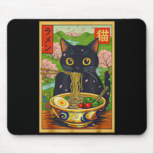 Cute Ramen Cat Nature Flowers Noodle Anime Mouse Pad