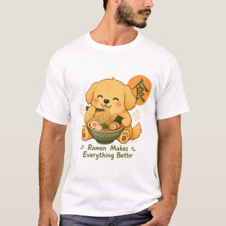 Cute Ramen Dog – Kawaii Dog Eating Ramen Japanese  T-Shirt