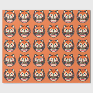  Cute Ramen Fox Illustration for Merch Design Wrapping Paper