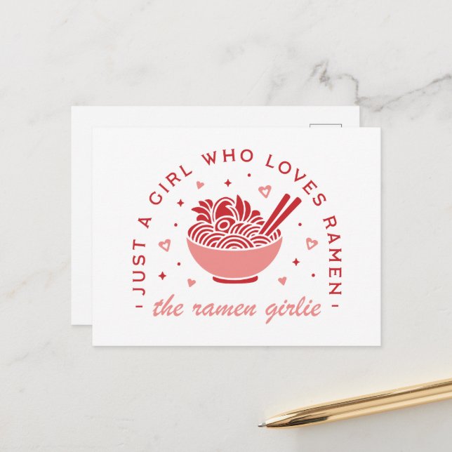 Cute Ramen lover just a girl kawaii pink aesthetic Postcard (Front/Back In Situ)