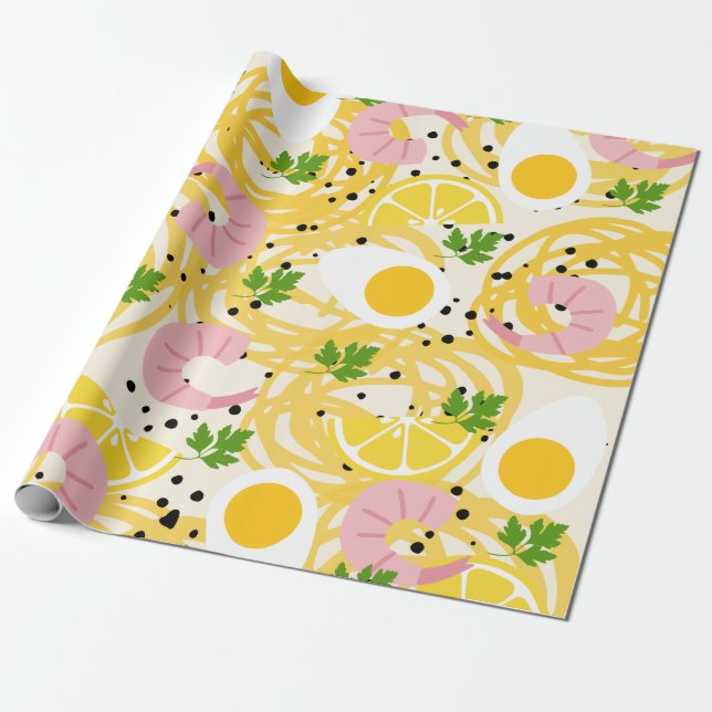 Cute Ramen Wrapping Paper (Unrolled)