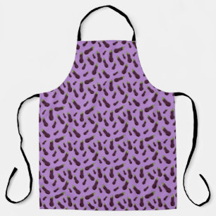 Cute random Eggplant pattern Throw Pillow Apron