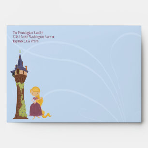 Cute rapunzel tower customisable address envelope