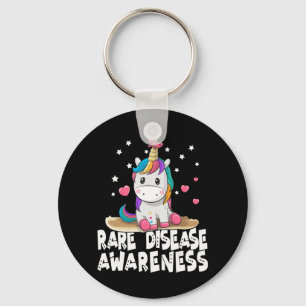 Cute Rare Disease Awareness T Shirt Unicorn Lovers Key Ring