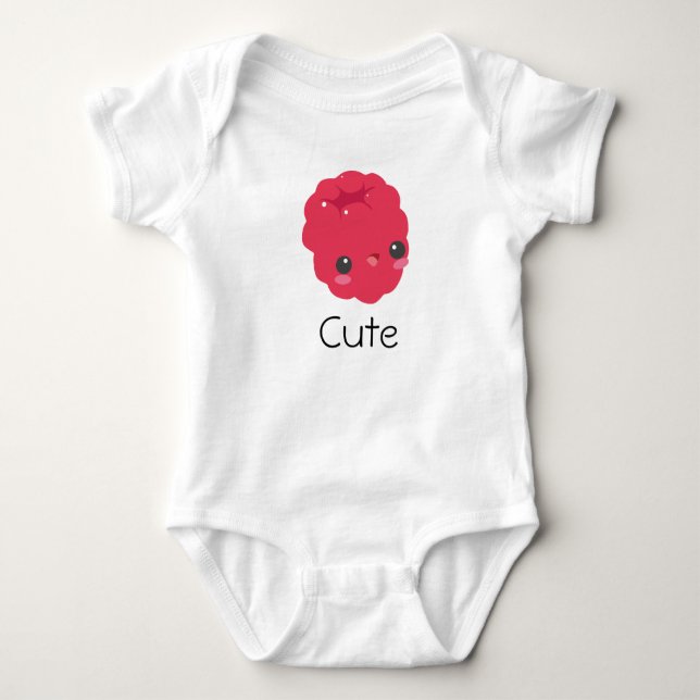 Cute raspberry baby grow bodysuit (Front)