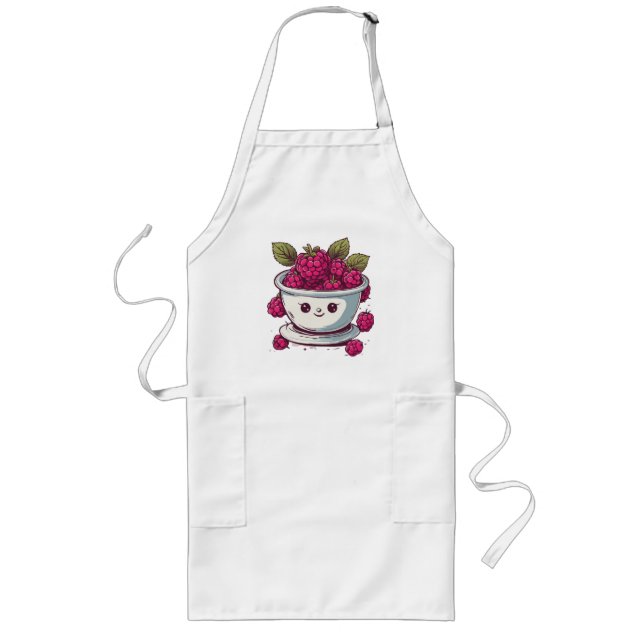CUTE RASPBERRY LONG APRON (Front)
