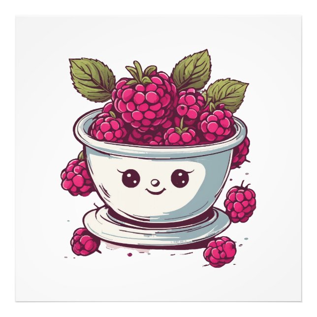 CUTE RASPBERRY PHOTO PRINT (Front)