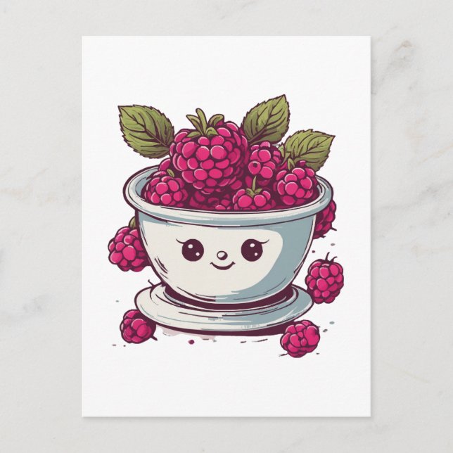 CUTE RASPBERRY POSTCARD (Front)