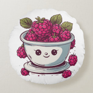 CUTE RASPBERRY ROUND CUSHION