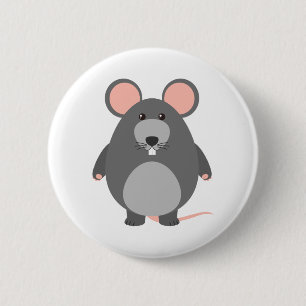 Cute rat 6 cm round badge