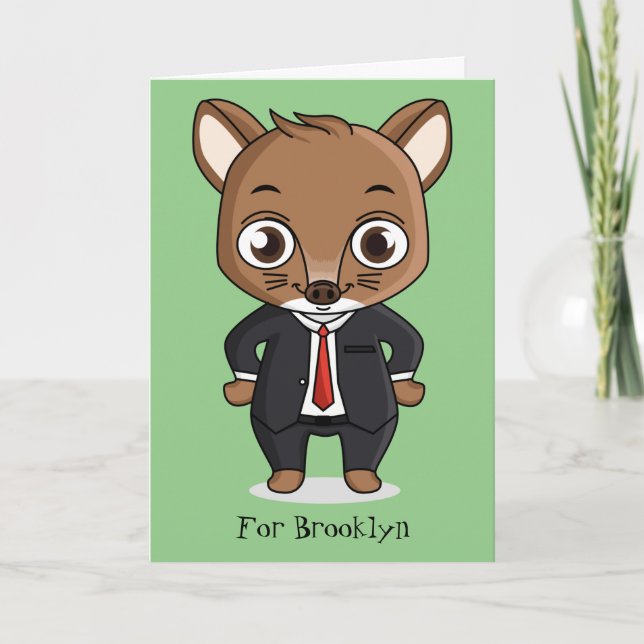 Cute rat cartoon illustration card (Front)