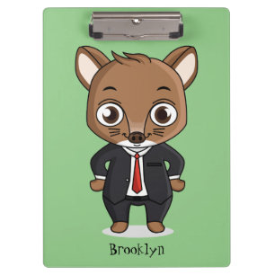 Cute rat cartoon illustration clipboard