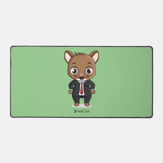 Cute rat cartoon illustration  desk mat (Front)