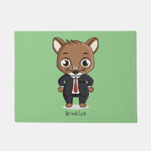 Cute rat cartoon illustration doormat