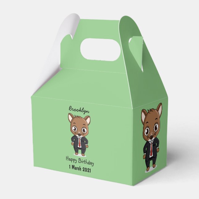 Cute rat cartoon illustration favour box (Front Side)