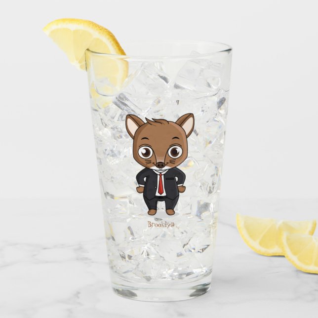 Cute rat cartoon illustration  glass (Front Ice)