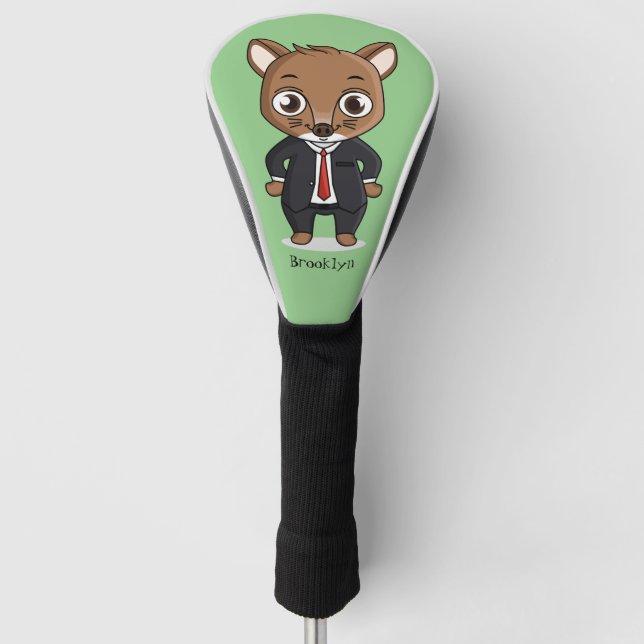 Cute rat cartoon illustration golf head cover (Front)