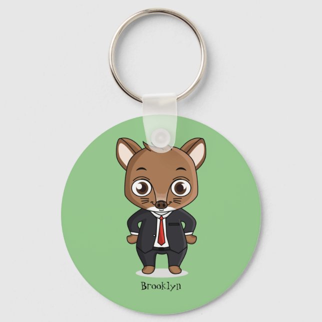 Cute rat cartoon illustration  key ring (Front)