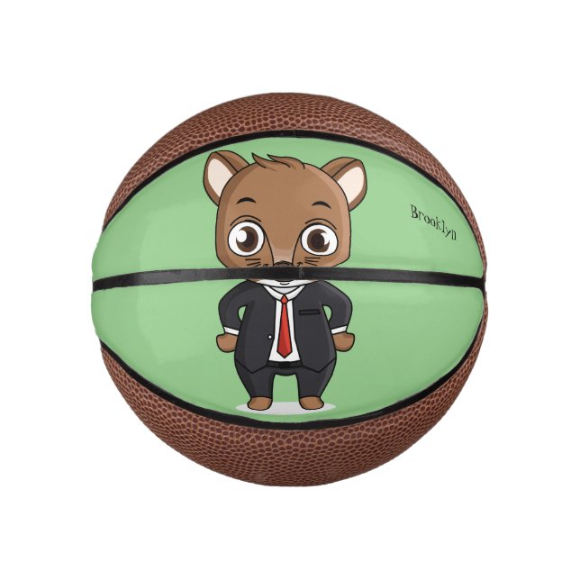 Cute rat cartoon illustration mini basketball (Front)