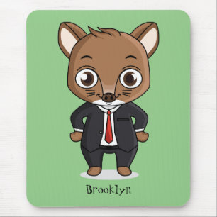 Cute rat cartoon illustration mouse pad