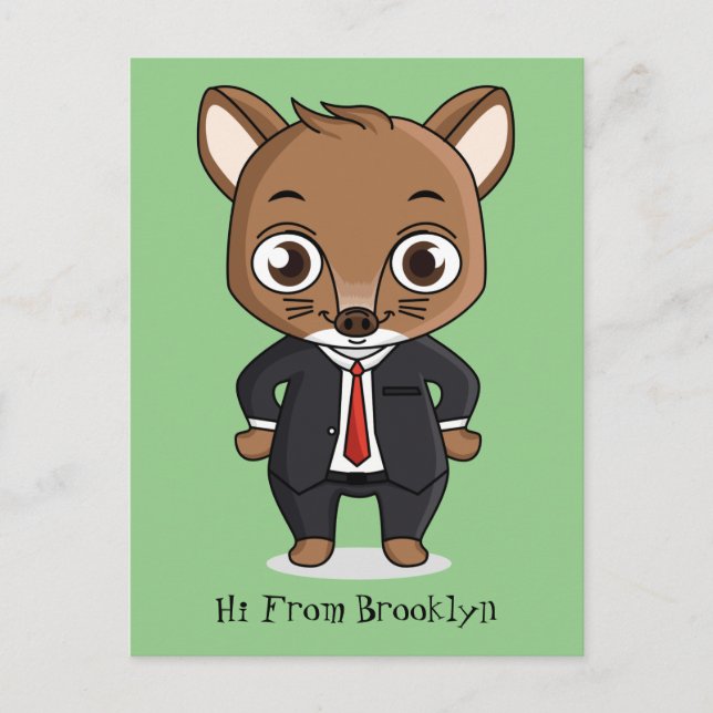 Cute rat cartoon illustration  postcard (Front)