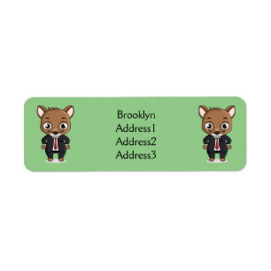 Cute rat cartoon illustration return address label