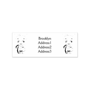 Cute rat cartoon illustration rubber stamp