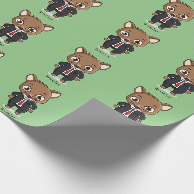 Cute rat cartoon illustration  wrapping paper (Corner)