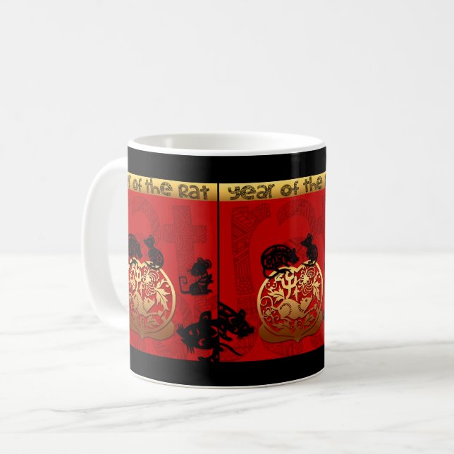 Cute Rat Chinese Year 2020 Zodiac Birthday 2TB Mug (Front Left)