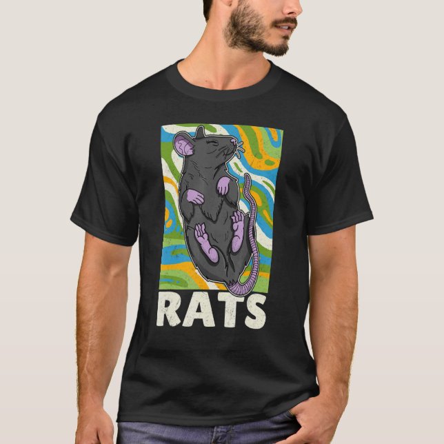 Cute Rat Domestic Rat Rodent Mouse Pet Biology 19 T-Shirt (Front)