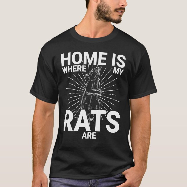 Cute Rat Domestic Rat Rodent Mouse Pet Biology 36 T-Shirt (Front)
