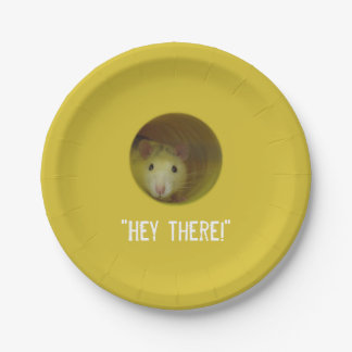Cute Rat in Hole Funny Animal Paper Plate
