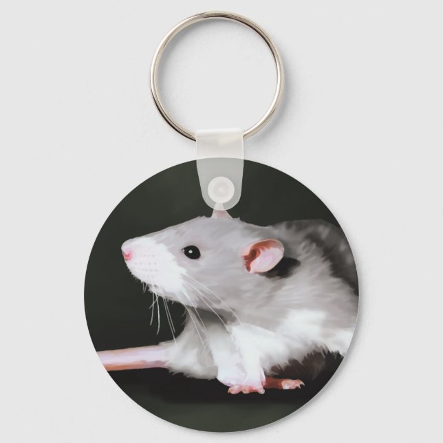 Cute Rat painting Key Ring (Front)