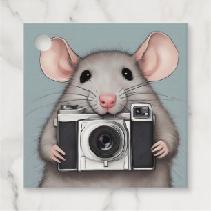 Cute Rat Photographer Favour Tags