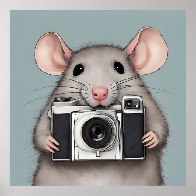 Cute Rat Photographer Poster (Front)